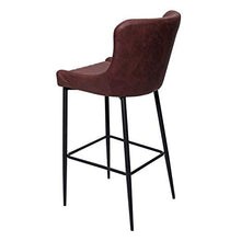 Sgabello Vintage con poggiapiedi HWC-H79 Metallo Tessuto Marrone