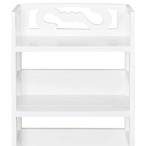 Armadietto per Bagno, Mobiletto da Bagno Armadietto Autoportante da Bagno con 2 Ante e 3 Ripiani Superiori per Bagno, Corridoio, Ufficio Ecc, 46 x 24 x 117.5 cm, Bianco