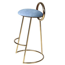YS Sedia Sgabello da Bar Sedile Bar, Schienale Alto in Ferro con Poggiapiedi Moda Creativa da Pranzo per Pub Sweet Shop Cafe,Oro,65 cm (25,5 Pollici)