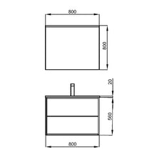 Yellowshop. - Mobile Bagno sospeso 80 cm Design Moderno 2 cassetti lavabo specchiera LED MOD. Optimus (Bianco Opaco)