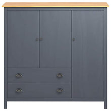 Cikonielf - Armadio da camera con 3 ante e 2 cassetti e 5 ripiani, guardaroba per il soggiorno, (L x A x P): 142 x 45 x 137 cm, grigio e marrone miele