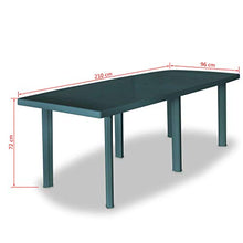 OUSEE Tavolo da Giardino Verde 210x96x72 cm in Plastica