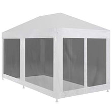 Tidyard Gazebo da Giardino, 3 x 6 m, 6 Pareti Rete/Staffe di Acciaio/PE/Pieghevole/Impermeabile, Antracite