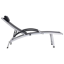 vidaXL Lettino Prendisole Pieghevole Elegante Pieghevole Leggero Regolabile Robusto Sdraio Chaise Longue in Alluminio e Textilene Nero e Argento