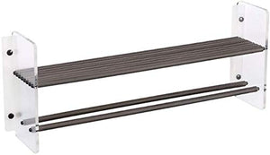 UWY Mensola da Bagno in Legno Ecologico Retro paratia WC Supporto Impermeabile Cestino a Parete Supporto Rettangolare per Doccia Nera con portasciugamani Funzionale
