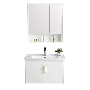 ZoSiP Set di Mobiletti Specchio e Lavabo Bagno Lavabo Bacino Bagno Armadio in Legno massello Cabinet per armadietto per armadietto Specchio Combinazione Impermeabile e umidità
