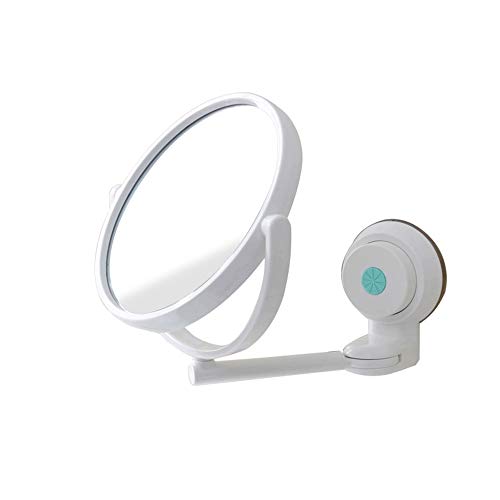 DKEE Specchio per Il Trucco Nuova Potente Ventosa Pieghevole Specchio Bagno Bagno Regolabile Specchio Bellezza Specchio Bianco