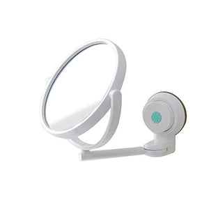 DKEE Specchio per Il Trucco Nuova Potente Ventosa Pieghevole Specchio Bagno Bagno Regolabile Specchio Bellezza Specchio Bianco