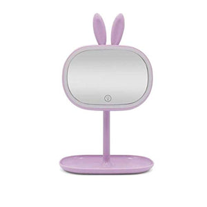 AJH Home Specchio da toeletta Specchio da Trucco Specchio da Trucco Portatile Lampada da Tavolo 2 in 1 Luce a LED Mini Specchio USB Ricaricabile Touch Screen Specchi