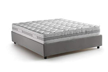 Talamo Italia Letto contenitore Matrimoniale Silvia Sommier, Made in Italy, Letto con rivestimento in tessuto, Apertura frontale, con materasso cm 160x200 incluso, Grigio