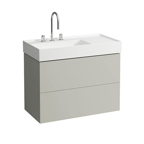 Laufen Mobiletto lavabo Kartell Running, Adatto per lavabo 810338, 2 cassetti, 880x600x450, colorazione: Grigio ciottolo - H4076180336411