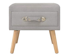 Comodino Bianco con Cassetto,2 PezziCassettiera con Cassetti da Letto in Tessuto+legno Cassettiera Camera da Letto Comodino con Cassetto e Scompartimento Aperto Supporta 40x 35x40cm Grigio
