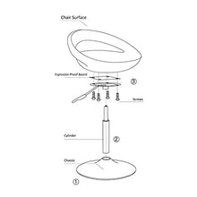 XHCP aggiornato con Sgabello da Lavoro in ABS con Bordo antideflagrante, Sedia Sgabello Solido, Rotazione di 360 Gradi, Cilindro Sgs, sgabelli da Bar a 4 Colori