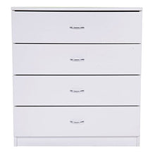 Infilm, cassettiera moderna in legno con 4 cassetti, bianco semplice e funzionale comodino per camera da letto, armadio, ingresso, corridoio, stanza dei bambini