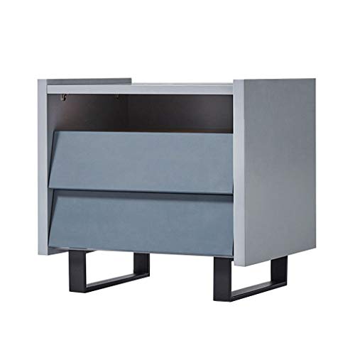 Arredamento Comò e cassettiere Solido Tavolo di Legno Comodino tavolino cassetto Ferro di Alta Sgabello (Color : Blue, Size : 49 * 39 * 47cm)