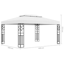 Tidyard Gazebo con Tetto Doppio, Gazebo da Esterno, Tenda da Festa 3x4 m Bianco,Resistente agli Agenti atmosferici, Facile da Montare