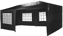 MaxxGarden Gazebo da Giardino, 3 x 6 m, con 6 pareti Laterali, 4 con finestre e 2 Chiuse, giunzioni plastiche, Impermeabile, con picchetti e Corde di Tensione, Nero