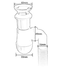 Gangkun 304 Tubo di Scarico per lavabo/Deodorante/Rame Pieno/Flap/Tubo di Scarico per lavabo