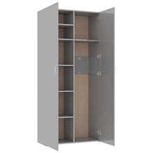 Festnight Armadietto Grigio Lucido 80x35,5x180 cm in Truciolato
