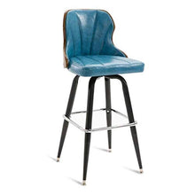 Yxsd Bar Stool 360 ° Girevole Schienale, Cuoio dell'unità di Elaborazione Esterni, poggiapiedi, Sedie industriali for la Prima Colazione, Contatore, Cucina e casa (Color : Blue)