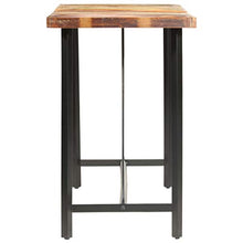 Goliraya Set da Bar 9 pz Industriale Vintage in Legno Massello di Recupero e Acciaio,Set Tavolo e 8 Sgabelli da Bar,Tavolo e Sedie da Bar Vintage Industriale,Tavolo e Sedie da Cucina/Bar Alti