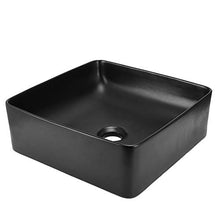 Estink - Lavabo da bagno, a forma quadrata, in ceramica moderna, per lavabo e bagno, 36 x 36 x 12,5 cm, colore: Nero