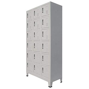FAMIROSA Armadietto a 18 Scomparti in Metallo 90x40x180 cm