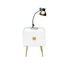 Ya-Ya Comodino Moderna di Ferro d'oro Comodino 2 cassetti ripiano Tavolino Mobili for la casa Creativo Comodino Cabinet Comodini Letto (Color : White)