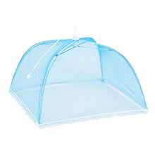 Baoblaze Pieghevole Coperchio Cibo Schermo Tenda Cibo Netto Protector per Picnic All'aperto, Feste, Riutilizzabile Portatile 16x16inch - Blu