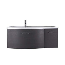 Mobile da bagno sospeso DANA 850 - design leggermente arrotondato - antracite, Piletta Pop-up:Senza piletta Pop-up