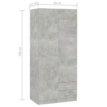 Montloxs Armadio a 2 Ante, ripiano, Appendiabiti e cassetto, mobili per Camera da Letto, 80x52x180 cm, Grigio Cemento