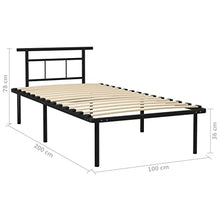 vidaXL Giroletto Nero in Metallo 100x200 cm