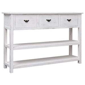 FAMIROSA Credenza Bianco Anticato 115x30x76 cm in Legno