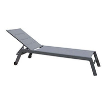 Milani Home s.r.l.s. Lettino Sdraio Imbottito Impilabile in Alluminio E Textilene da Esterno Giardino, per Ristorante Agriturismo Albergo Hotel, Cm 198 X 61 X 34/95 H