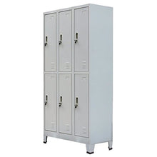 GoodWork4UEu Armadio con 6 Armadietti in Acciaio 90x45x180 cm Grigio Arredamento Armadietti e portaoggetti Armadietti e stipi