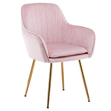 zvcv Sedia Laterale Sedie da Pranzo Sedia da casa nordica Dessert Negozio di tè Bancone Trucco Soggiorno Gambe placcate Oro/Rivestite in Velluto, 48Cmx47Cmx46Cm Confortevole, Rosa