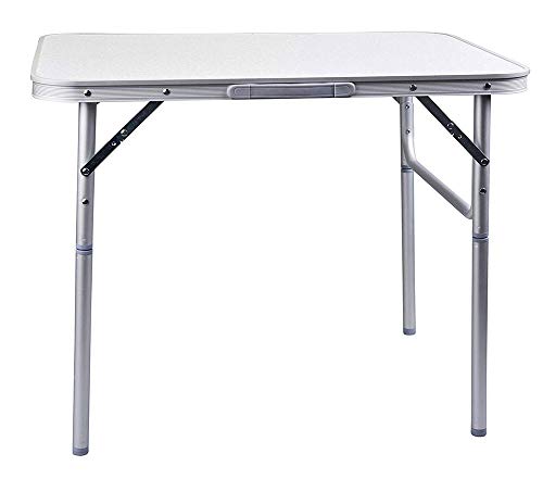 Vetrineinrete® Tavolo per Picnic 90x60x70 cm in Alluminio per Giardino Campeggio Camper con Piedi Removibili Manico per Il Trasporto P19