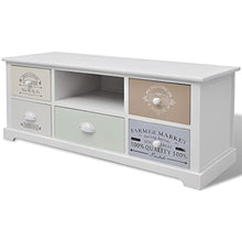 vidaXL Mobile Porta TV Stile Francese 5 Cassetti Legno Paulownia Stand Media