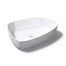 doporro Lavabo da Appoggio, Lavandino Bagno51.1X38.7X12cm, Lavabo da Minerale Fuso Colossum806, Bianco lucido