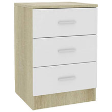 Tidyard Comodino Bianco e Rovere Sonoma 38x35x65 cm in Truciolato