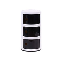 AINIYF Comodino Dipinto 2/3/4 Cassettiera in plastica Colorata Cassettiera Mobili Camera da Letto Armadio Cilindro Torre di stoccaggio (Color : Black 3 Layers)