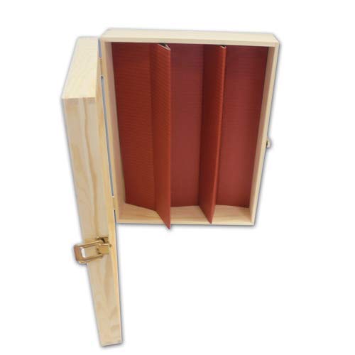 PZ 1 CASSETTA PORTA BOTTIGLIE IN LEGNO DI PINO NATURALE (3 BOTTIGLIE) SCATOLA IN LEGNO BOX FOR BOTTLES CONTENITORE PORTABOTTIGLIE