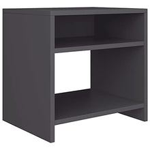 vidaXL Comodino con Ripiano e Vano a Giorno Classico Elegante Versatile Armadietto Notte Tavolino Salotto Grigio in Truciolato