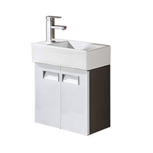 ZTGL Mobile Bagno con Lavabo, Mobile Bagno Sospeso con Maniglia 2 Ante Lavabo Ceramica, Bianco