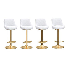 Sgabelli da Bar Sedia Set di sgabelli regolabili a barre in altezza di 2/4, tessuto flanellabile imbottito, sgabello da bancone da cucina con schienale con schienale e poggiapiedi, Gold Gedge High Sga