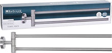 Portasciugamani a due bracci, in acciaio inox spazzolato, 50 x 5,3 x 9,5 cm