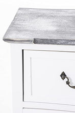 CLP Comodino Shabby Chic Mekong in Legno I Mobile con Cassetto E Sportello 38 x 28 CM Altezza 60 CM, Colore:Bianco