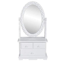QWSX Design Semplice Armadietto di vanità Moderno con Ovale Specchio Tilting Mirror of Pine Wood Jewelry Cabinet Comò con Due cassetti for Camera da Letto Alta qualità (Color : White)