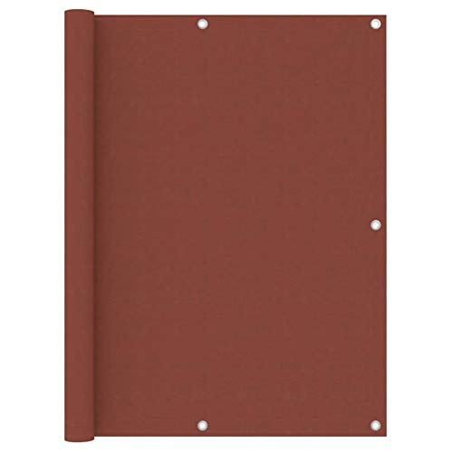Tidyard Paravento Balcone Copertura per Balcone Idrorepellente con Occhielli Resistente a Los rayos UV frangivento Protezione da Raggi Terracotta 120x500 cm Tessuto Oxford