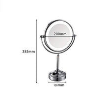specchio trucco,specchio trucco,Specchio cosmetico da tavolo 3x da 8 pollici, specchio cosmetico a LED bifacciale con cromatura chiara